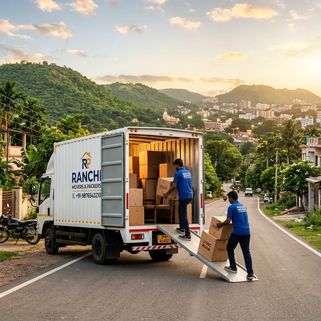 Packers and movers truck ready for shifting in Ranchi Jharkhand